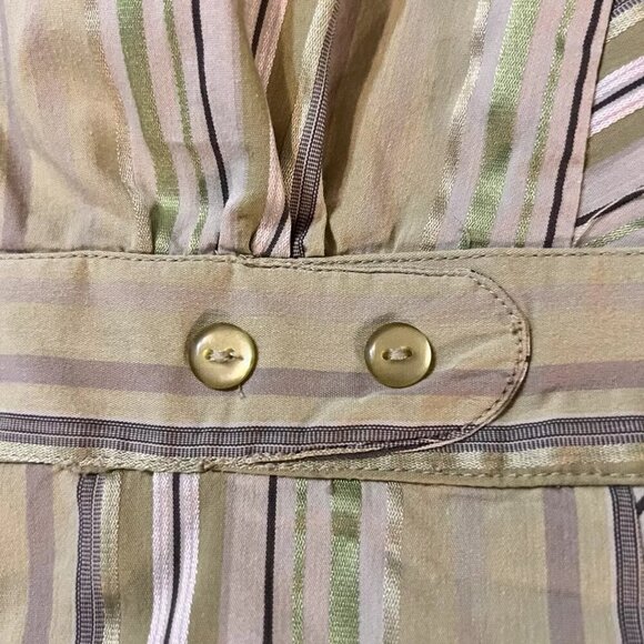 Jessi L. Size 1X. Green Stripe Cotton Blend. 3/4 Sleeve. Side Zipper. B4 - Picture 2 of 9